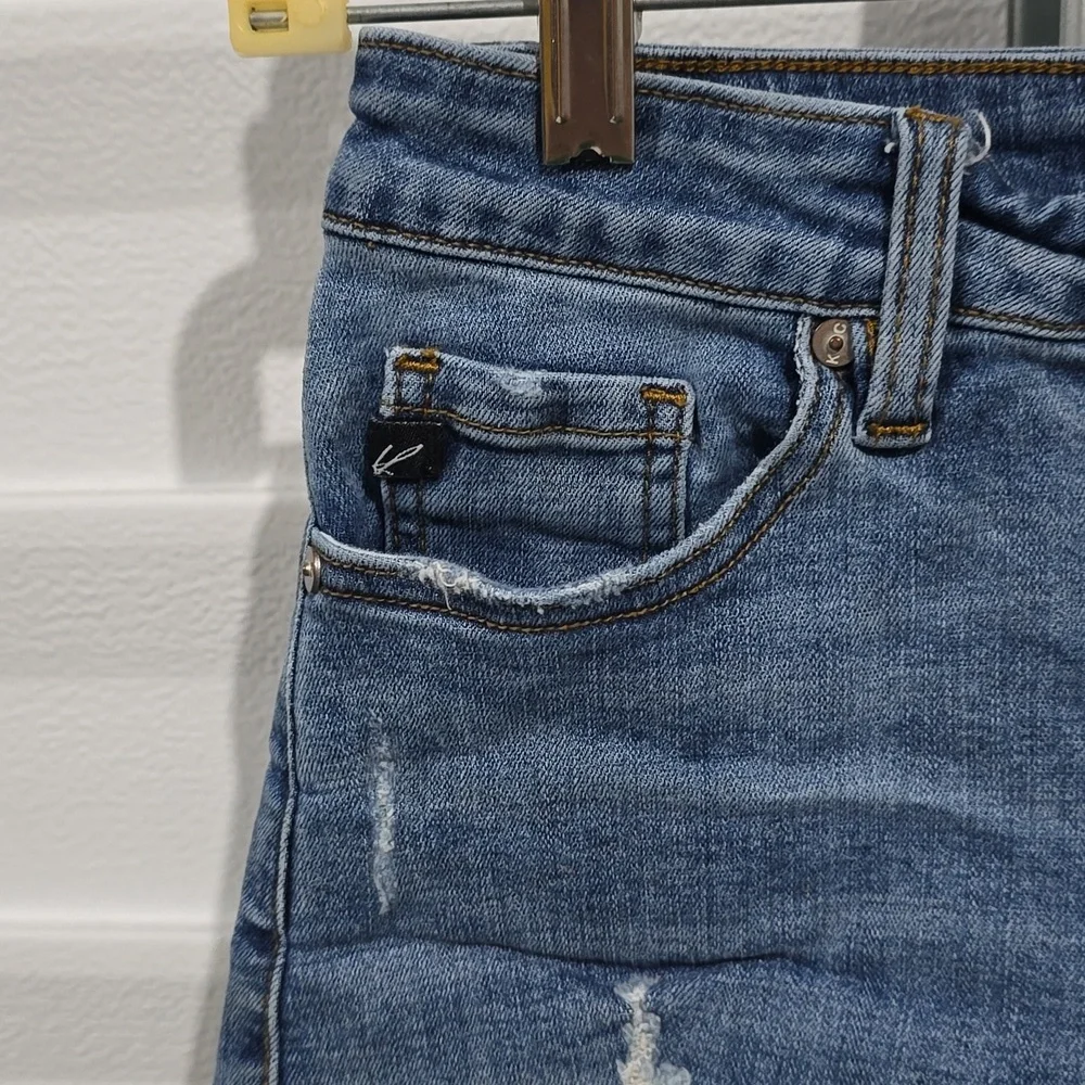 Kancan Denim Shorts Women's Small Blue Distressed - Picture 3 of 15